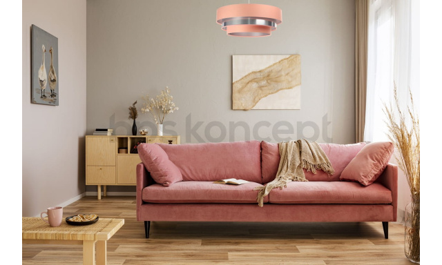 Dizajnová závesná lampa Trento, ružová/strieborná