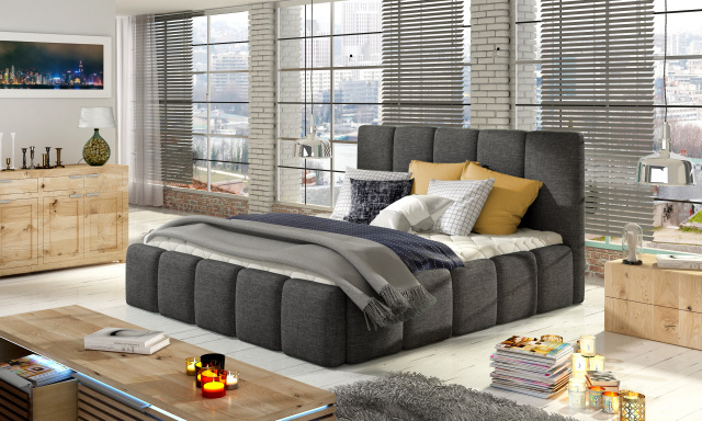 Moderná posteľ Begie, 180x200 tmavo sivá Savana