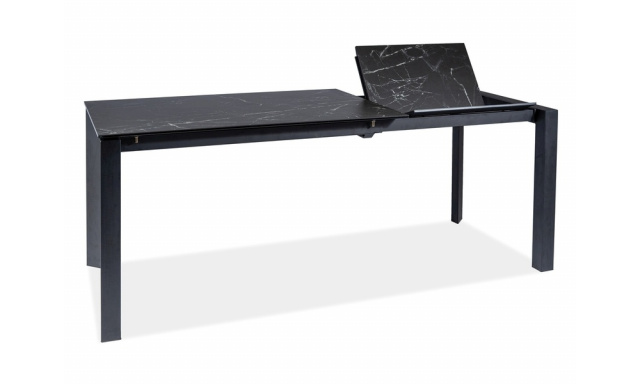 Rozkladací jedálenský stôl Sego179, dekor mramor čierny, 120-180x80cm