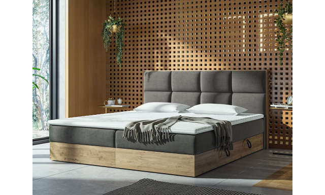 Kontinentálna posteľ Nefris 160x200, sivá Soro