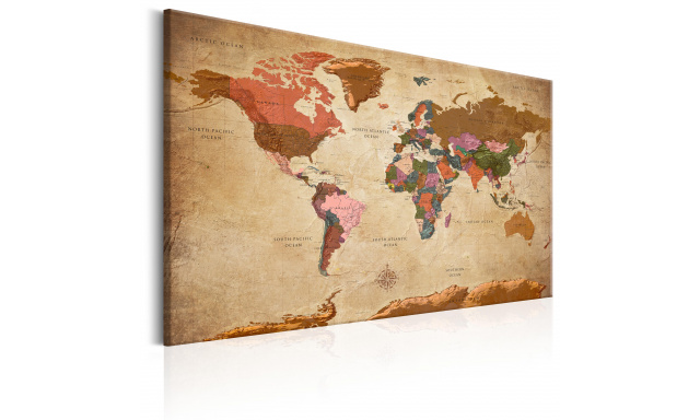 Obraz - World Map: Brown Elegance