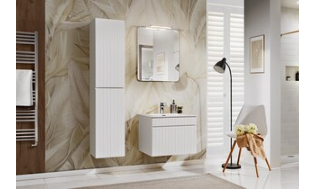 Kúpeľňový nábytok Rony, zostava S/ biela + zrkadlo + umývadlo