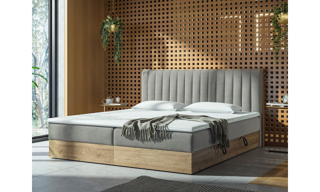 Kontinentálna posteľ Harris 160x200, sivá Soro