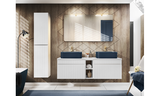 Kúpeľňový nábytok Rony, zostava F/ bílá+ zrkadlo + umývadla