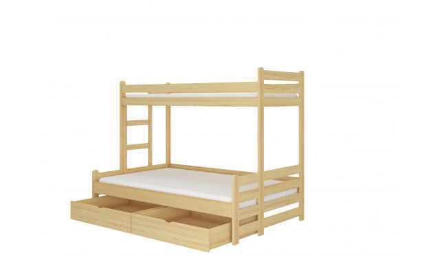 Poschodová posteľ pre 3 deti Blanka, 200x90cm, borovica