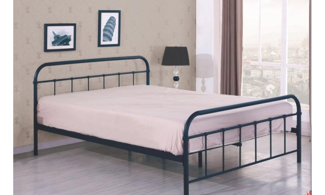 Čierna kovová posteľ H55 - 90x200cm