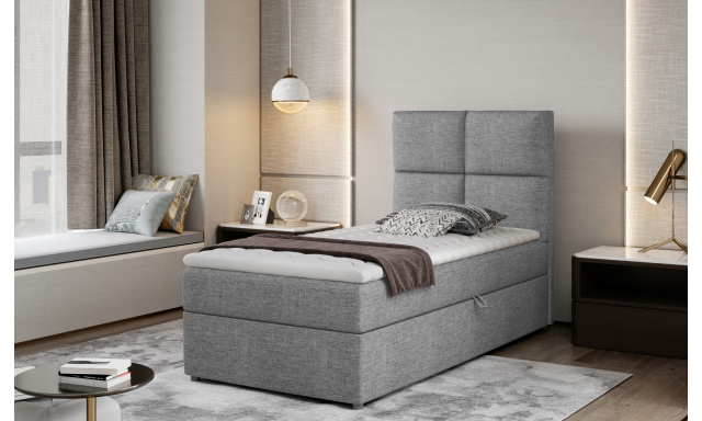 Moderná box spring posteľ Garda 90x200, sivá Savana