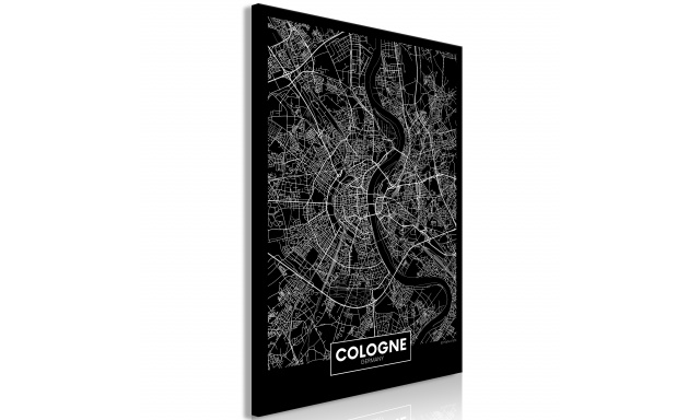 Obraz - Dark Map of Cologne (1 Part) Vertical