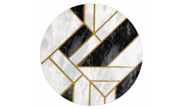 Kusový koberec Emerald 1015 black and gold kruh