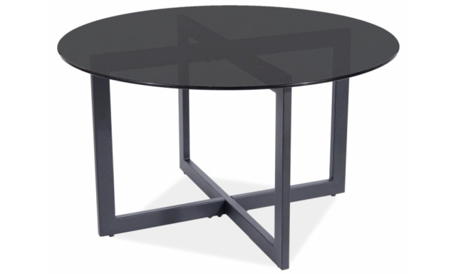 Sklenený konferenčný stôl Sego301, čierny, 80cm