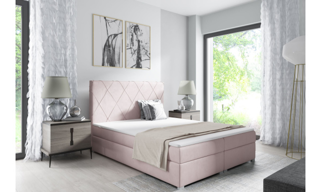 Čalúnená posteľ Melinda 180x200cm, růžová Jasmine
