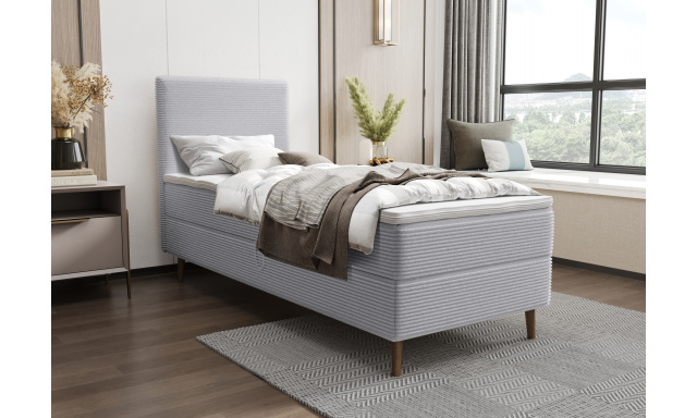 Moderná posteľ Karas 90x200cm, sivá Poso