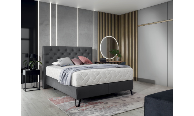 Luxusná posteľ s komfortným matracom Credo 180x200, sivá Nube