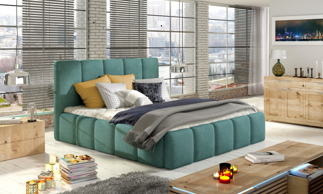 Moderná posteľ Begie, 160x200 zelená Orinoco