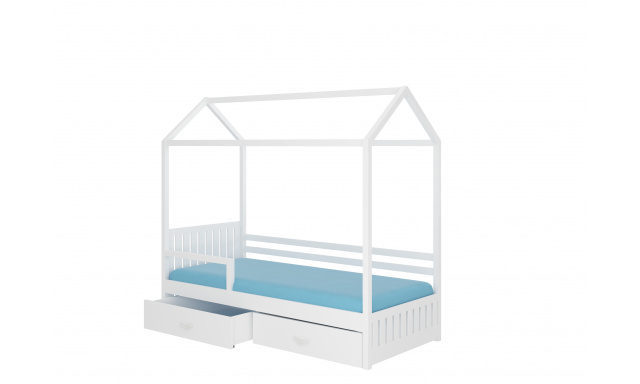 Łóżko domek z barierką ROSE 180x80