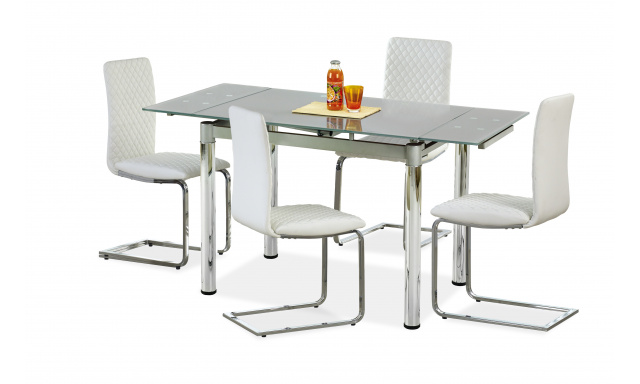 Sklenený rozkladací jedálenský stôl Hema1900, sivý
