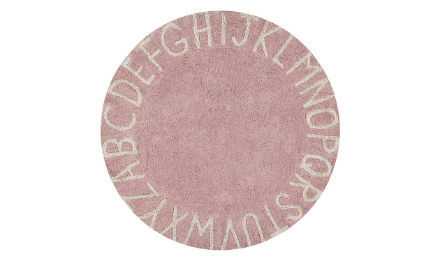 Bio koberec kusový, ručně tkaný Round ABC Vintage Nude-Natural