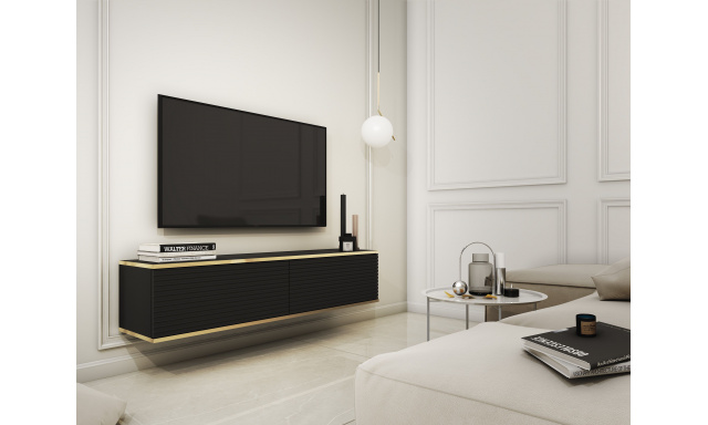 TV stolík Olek 135 cm so vzorom, čierny