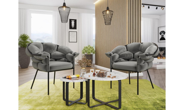 Dizajnová jedálenská stolička/kreslo Chianti, šedá