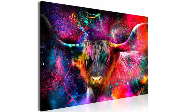 Obraz - Colorful Bull (1 Part) Wide