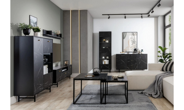 Moderný obývací pokoj Veri, čierny marmur