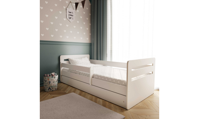 Detská posteľ s úložným priestorom Tomáš 140x80 cm, biela