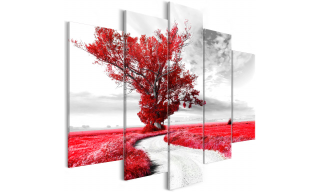 Obraz - Lone Tree (5 Parts) Red