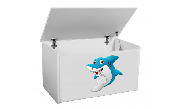 Box na hračky Denia, biely + žralok