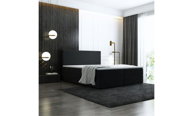 Box spring posteľ Bodie 140x200 cm čierna