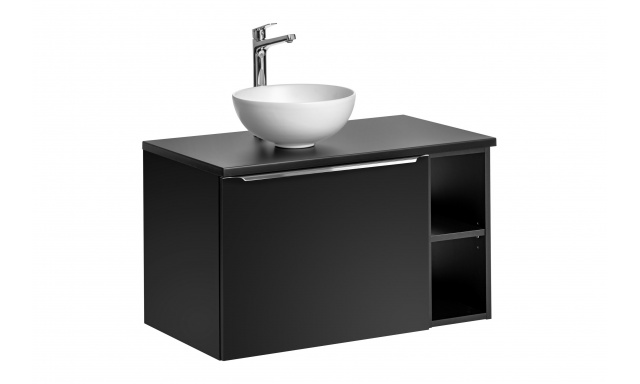 Kúpeľňový nábytok Santino, zostava IV / čierna - 80cm + umyvadlo
