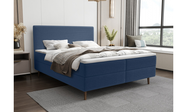 Moderná posteľ Karas 140x200cm, modrá Poso