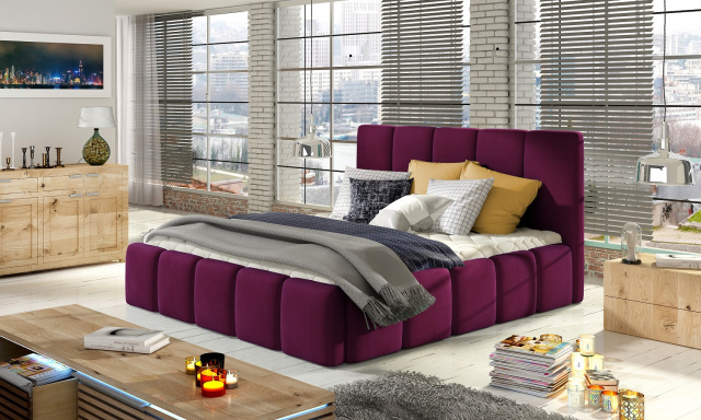 Moderná posteľ Begie, 180x200 fialová Mat Velvet