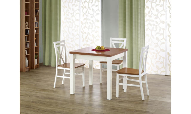 Moderný jedálenský stôl Hema1937, biela/jelša