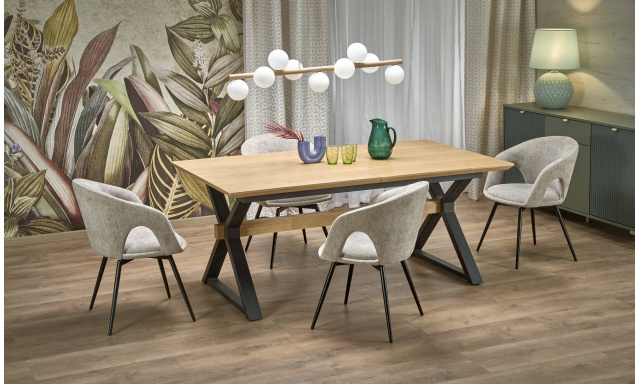 Kvalitný rozkladací jedálenský stôl Hema4033, dub prírodný