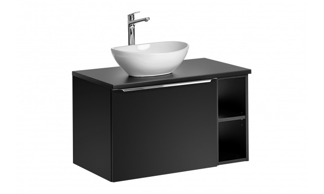 Kúpeľňový nábytok Santino, zostava V / čierna - 80cm + umyvadlo