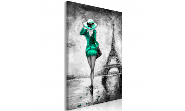 Obraz - Parisian Woman (1 Part) Vertical Green