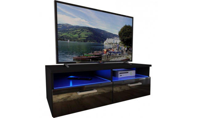 Moderný TV stolík Karel RTV-6 + LED, čierny