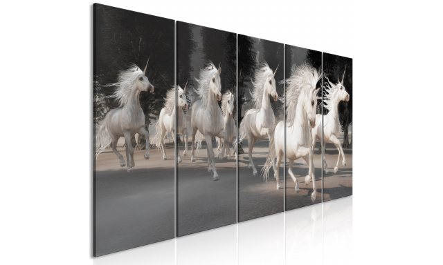 Obraz - Unicorns Run (5 Parts) Narrow