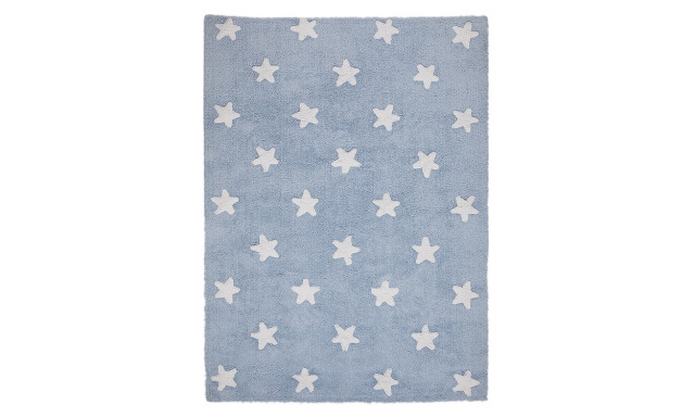 Bio koberec kusový, ručně tkaný Stars Blue-White