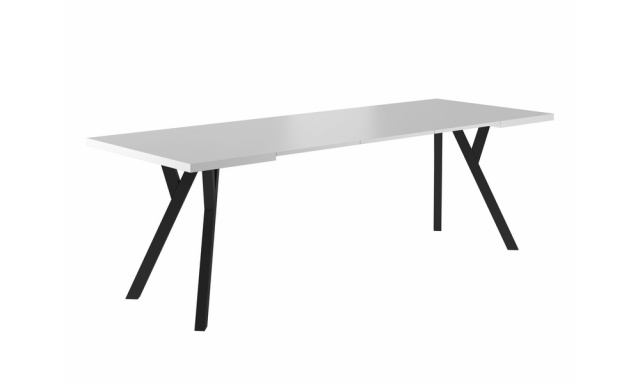 Rozkladací jedálenský stôl Sego176, biely, 90-240x90cm