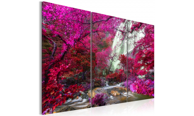 Obraz - Beautiful Waterfall: Pink Forest