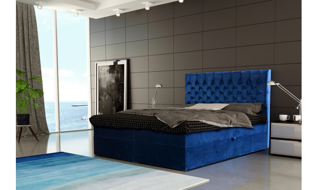 Manželská posteľ Cynthia 180x200cm, modrá + matrace!