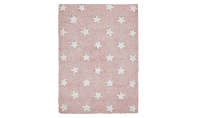 Bio koberec kusový, ručně tkaný Stars Pink-White