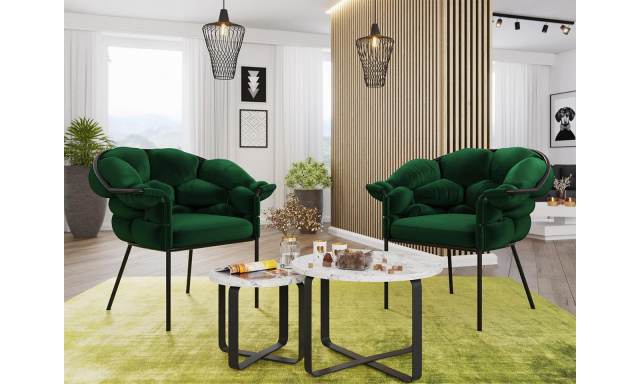 Dizajnová jedálenská stolička/kreslo Chianti, zelená