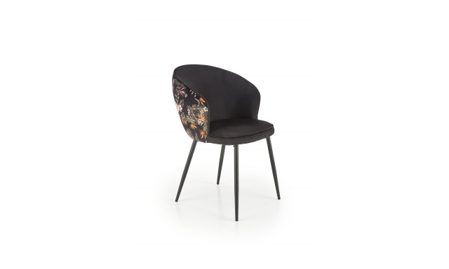 Jedálenská stolička Hema2116, čierna/vzor