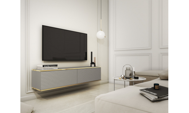 TV stolík Olek 135 cm so vzorom, šedý