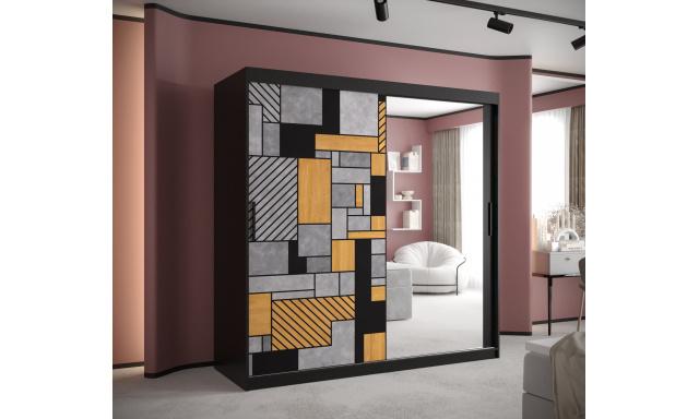 Šatníková skriňa Tetris 2 se zrkadlom, 180cm