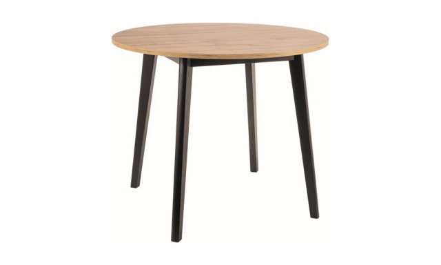 Okrúhly jedálenský stôl Sego211, dub artisan/čierny, 100cm
