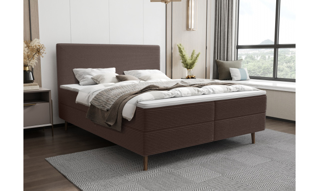Moderná posteľ Karas 200x200cm, hnedá Poso
