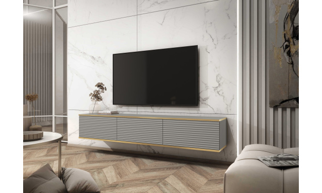 TV stolík Olek 175 cm so vzorom, šedý